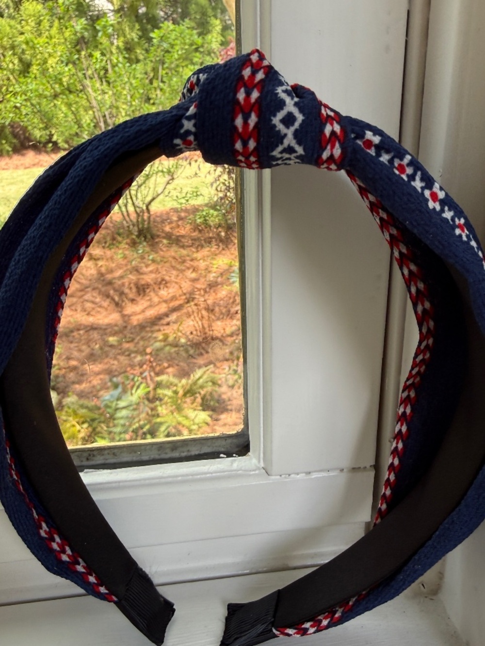 NWOT Anthropologie Red. White, and Blue Top Knot Headband - Picture 4 of 5